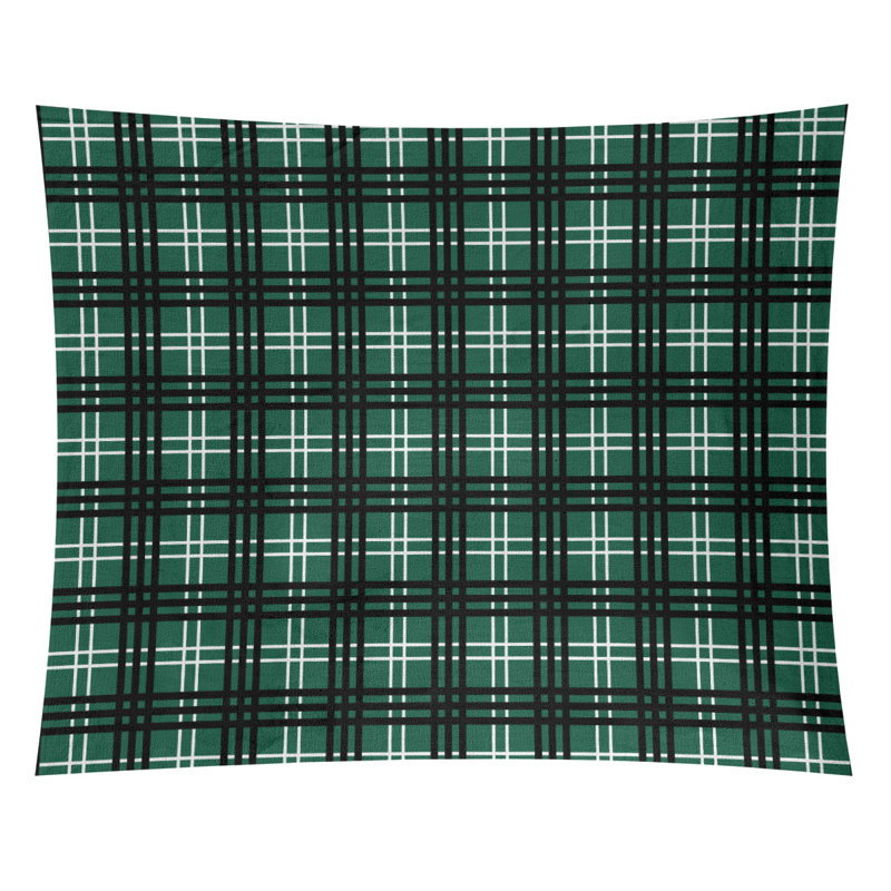 Tapisserie en microfibre New York Fly, H 51 po x l 60 po, Vert / blanc / noir