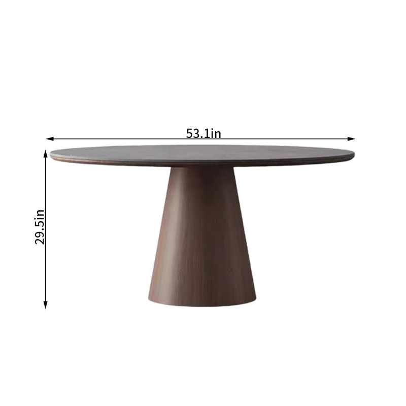 Nawatha Round Solid Wood Base Dining Table, 29.5" H x 53.1" L x 53.1" W