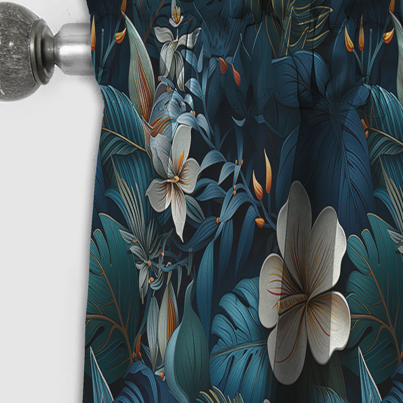 Moody Tropics Moody Patterns - Rideau floral - Rideau occultant floral - 1 panneau, L 52 po x L 120 po
