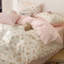 Ensemble de literie en microfibre rose avec housse de couette à motif floral rose-116476608
