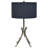 31 Inch Modern Table Lamp, Black Drum Shade, Unique Gilt Base