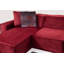 Élégant canapé d'angle, couleur bourgogne, 67,0 x 118,1 x 29,9 pouces | Structure en bois de hêtre et en carton, tissu 100% polyester | Comprend 4 coussins (19,7 po x 19,7 po) | Mousse douce et coussins à ressorts pour un confort ultime-1700706636