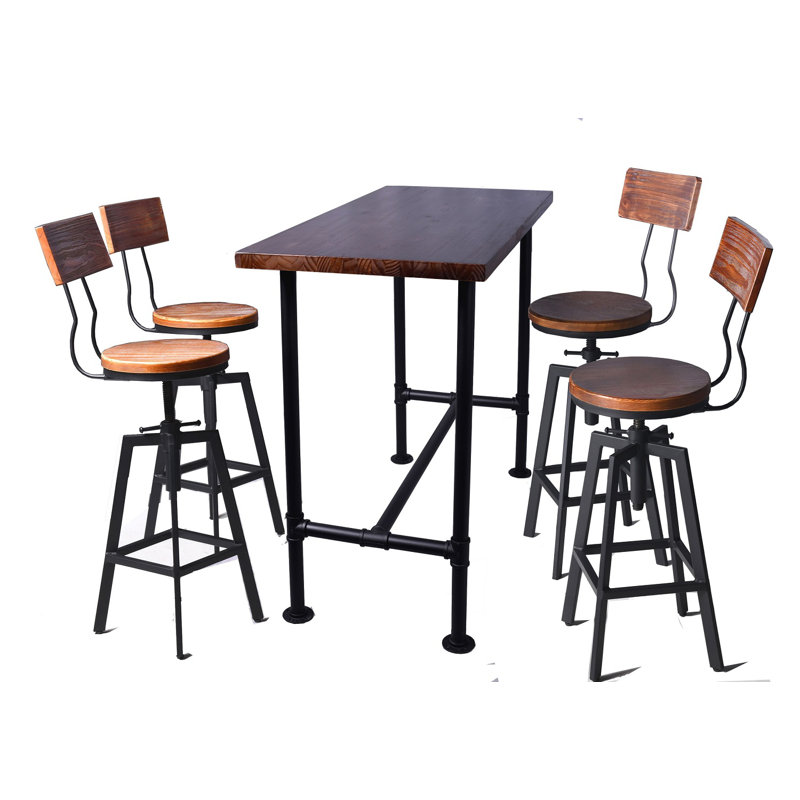 4 - Person Solid Wood Top Four Leg Dining Set, Black