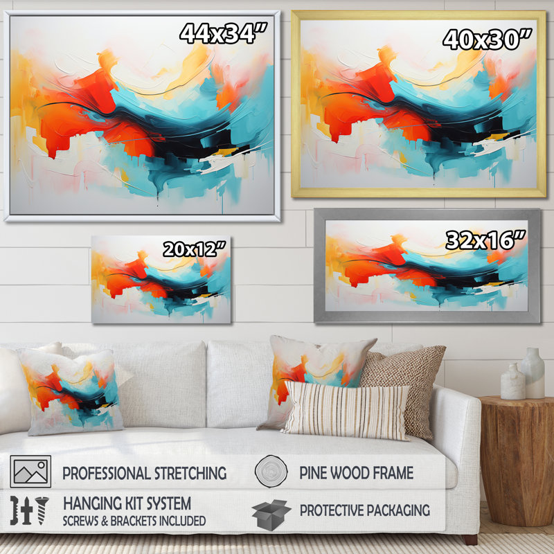 «Colorful Abstract Expression IV», art mural abstrait, Toile tendue, H 12 po x l 20 po x P 1 po