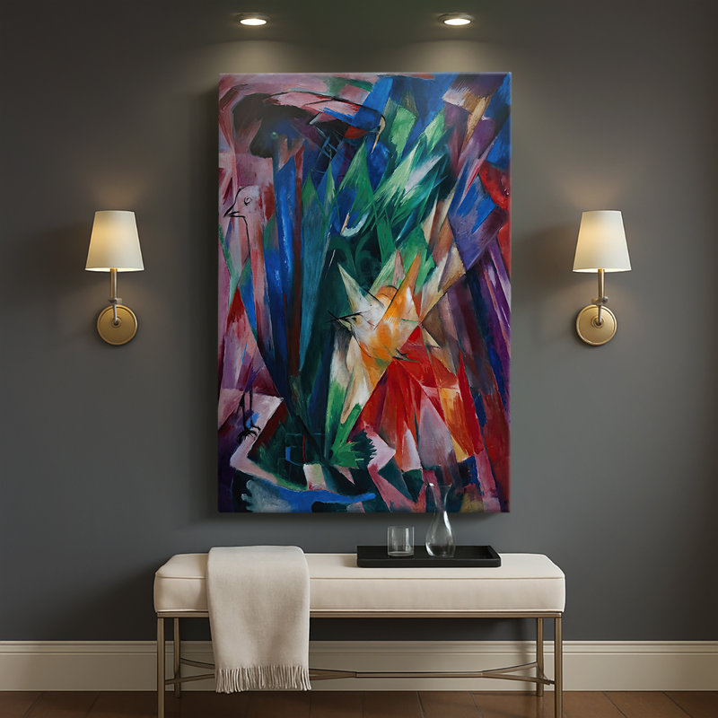 Oiseaux - Toile tendue avec châssis par Franz Marc, 32 x 48