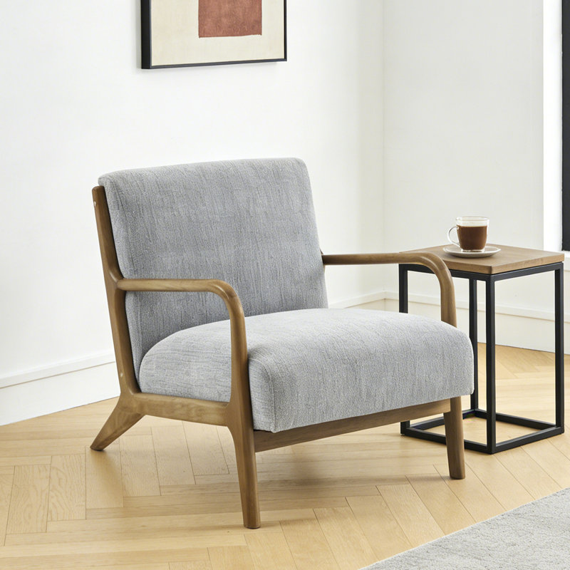  Chaise d'appoint en bois massif, Gris