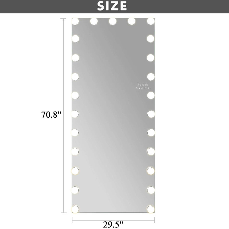 Metal Rectangle LED Mirror, 70.8" x 29.5"