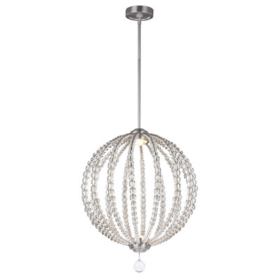 Brennan 2 - Light Satin Nickel LED Sphere Pendant