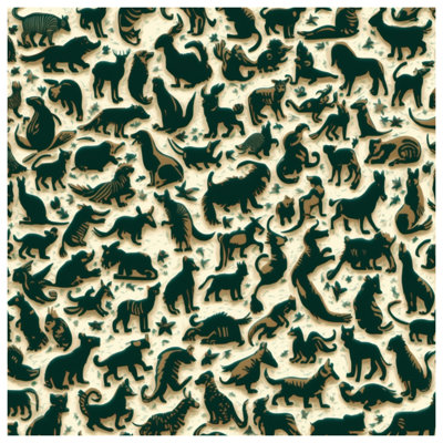 Couvertures de collage Animal Silhouettes