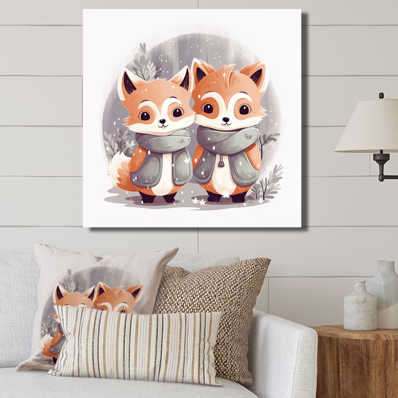 Nursery Animal Fox I, art mural de chambre de bébé, Toile tendue, H 16 po x l 16 po x P 1 po