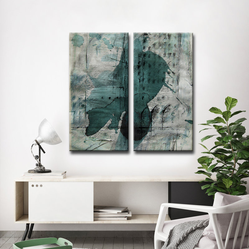 « inkd xxviii », ensemble de 2 reproductions d’art sur toiles, H 24 po x l 24 po x P 1,5 po