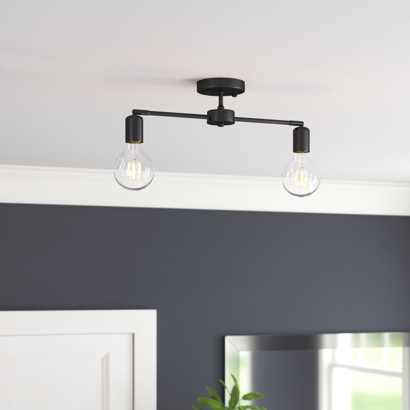 Hannigan Semi Flush Mount, Black