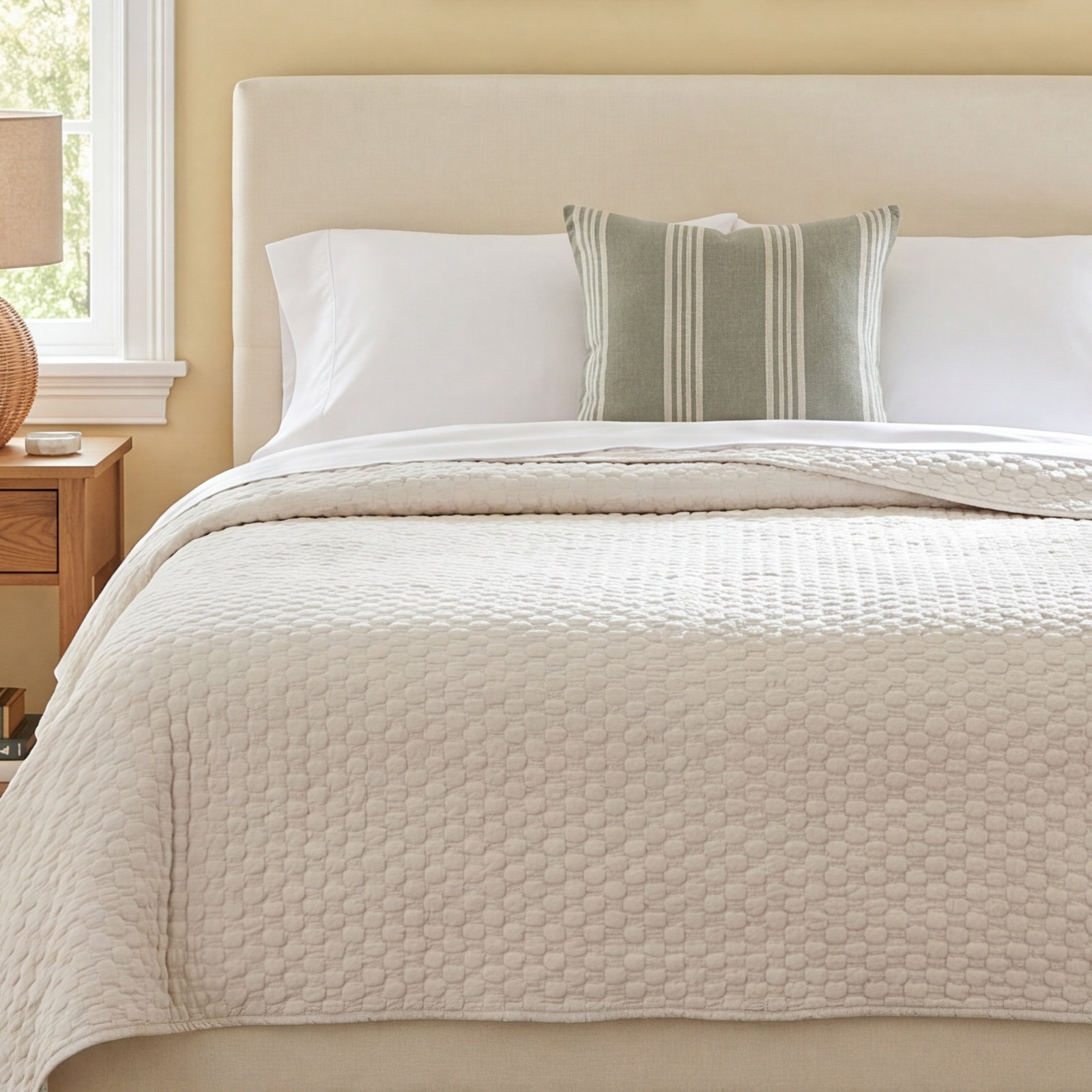Lodi Matelasse Coverlet, Queen Coverlet, Sand