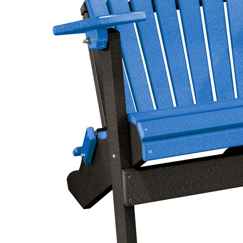 Carla Foldable Outdoor Adirondack Chair, Blue/Black