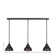 3 Light Stem Hung Linear Pendalier Shown With 7" Double Bubble Metal Shade