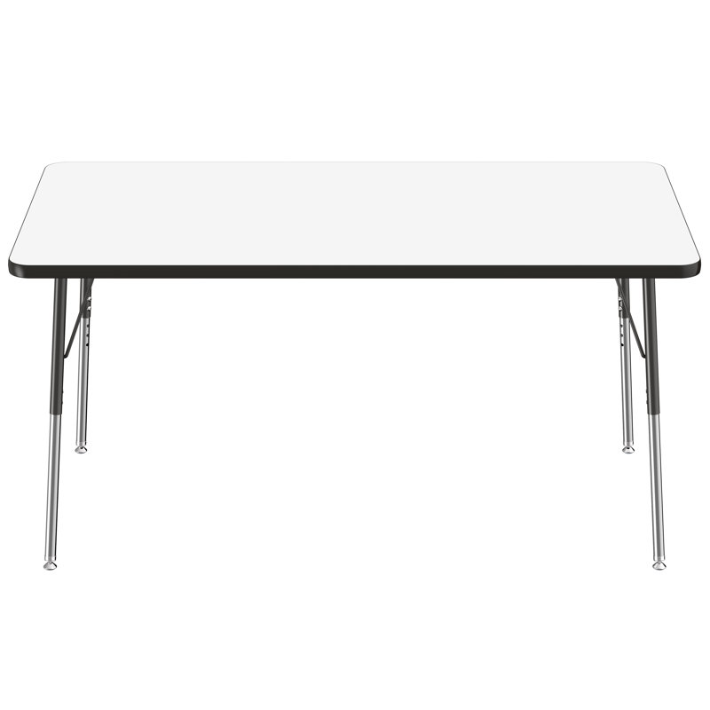 Table d'activités rectangulaire, 36" x 60", Tableau blanc / noir, Roulement pivotant standard