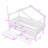 Wood House Bed with 2 Drawers, Roof Design and Guardrails-592641501-592641502
