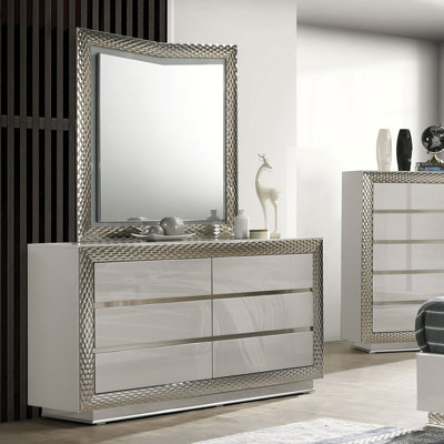 Commode 6 tiroirs avec miroir Wynand