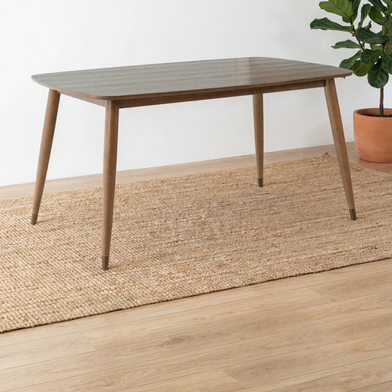 Norvia Traditional Rustic Solid Wood Rectangular Dining Table, Top 60 inches Length, Seats 4 to 6, Chestnut Brown finish