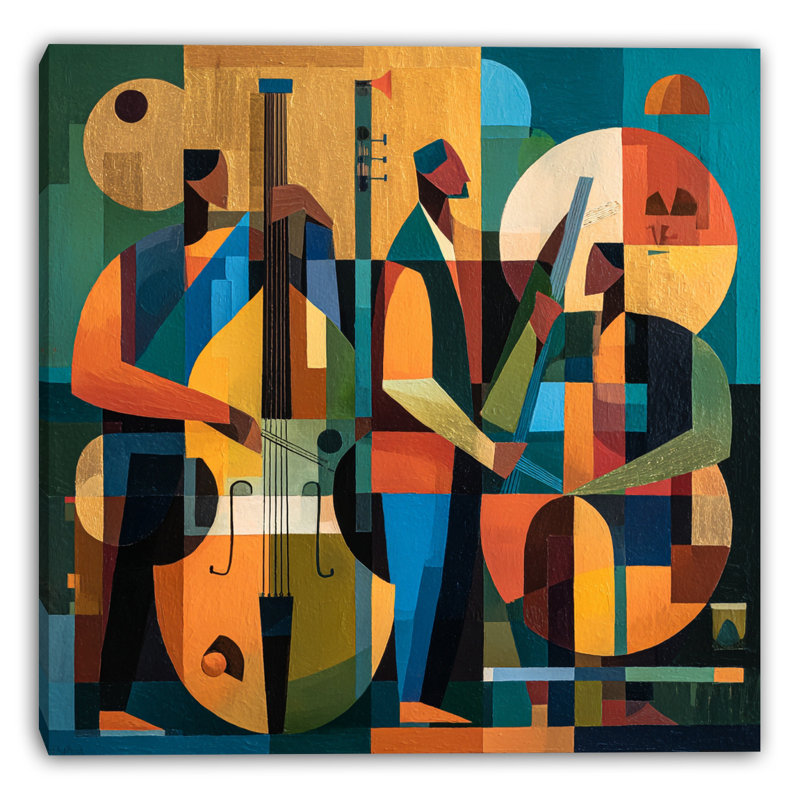 «Jazz Ensemble», art mural sur toile géométrique