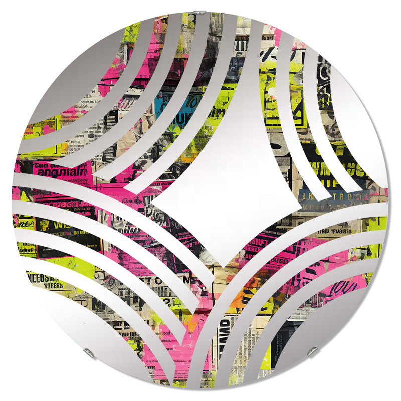 Popart Neon - Collage de journal néon, 23,6 po x 23,6 po