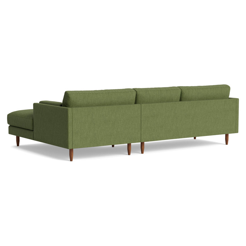 Skinny Fat Chaise Sectional, Performance Weave - Basil, Right Hand Facing