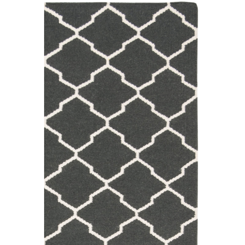 Tapis géométrique en laine tissé à la main Rodgers, Carré 6 pi