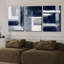 3Pcs Navy Blue Abstract Canvas Wall Art Blue Grey Neutral Modern Geometric Abstract Painting Poster Wall Decor Print Artwork for Living Room Bedroom Office Home Decoration-1812784141