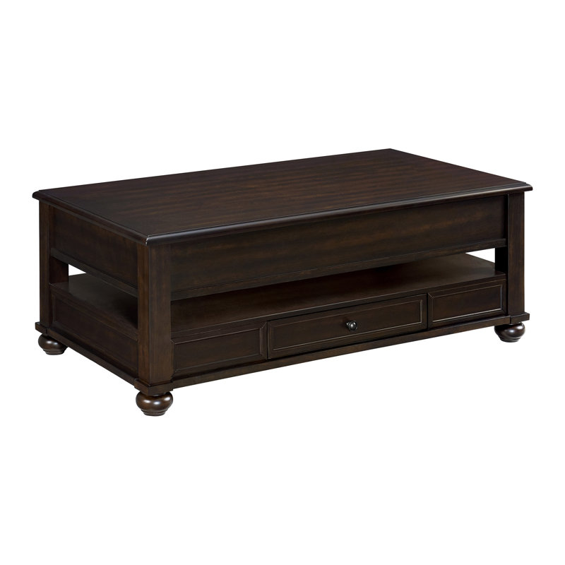 Gruner Rectangular Lift-Top Coffee Table w/ Casters in Cherry