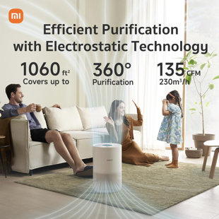 Le système de filtre à 3 étapes HEPA H13 de Xiaomi Mi Purifier 4 compact élimine 99,97% des polluants aussi petits que 0,3 microns, intégration dans une maison intelligente, murmure silencieux, seulement 0,9 kW / jour, écran tactile OLED