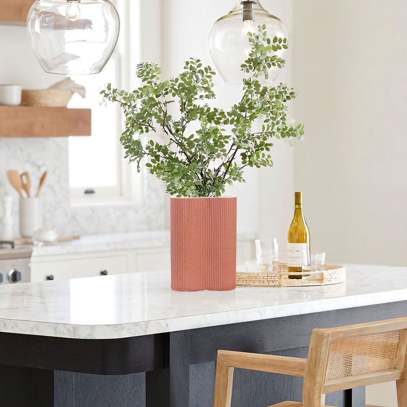 Vase de table moderne en céramique H 9,7 po, Brun