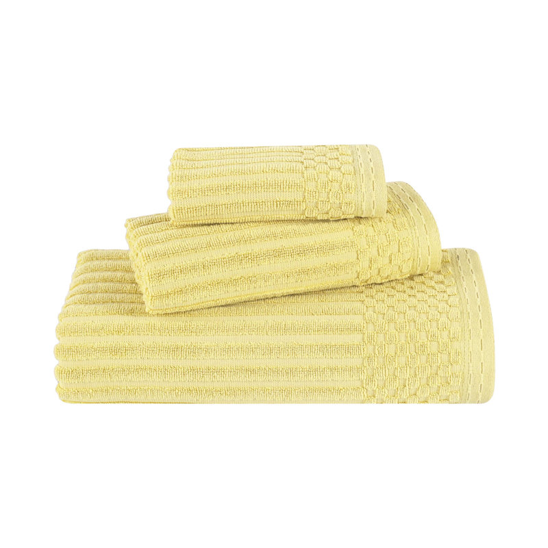 Collection de serviettes en coton Soho Spa, Or jaune, Ensemble de serviettes 3 pièces