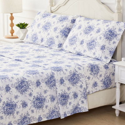 Petit Toile Printed Cotton Percale Sheet Set