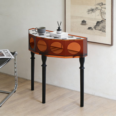 Console unique en bois massif acrylique