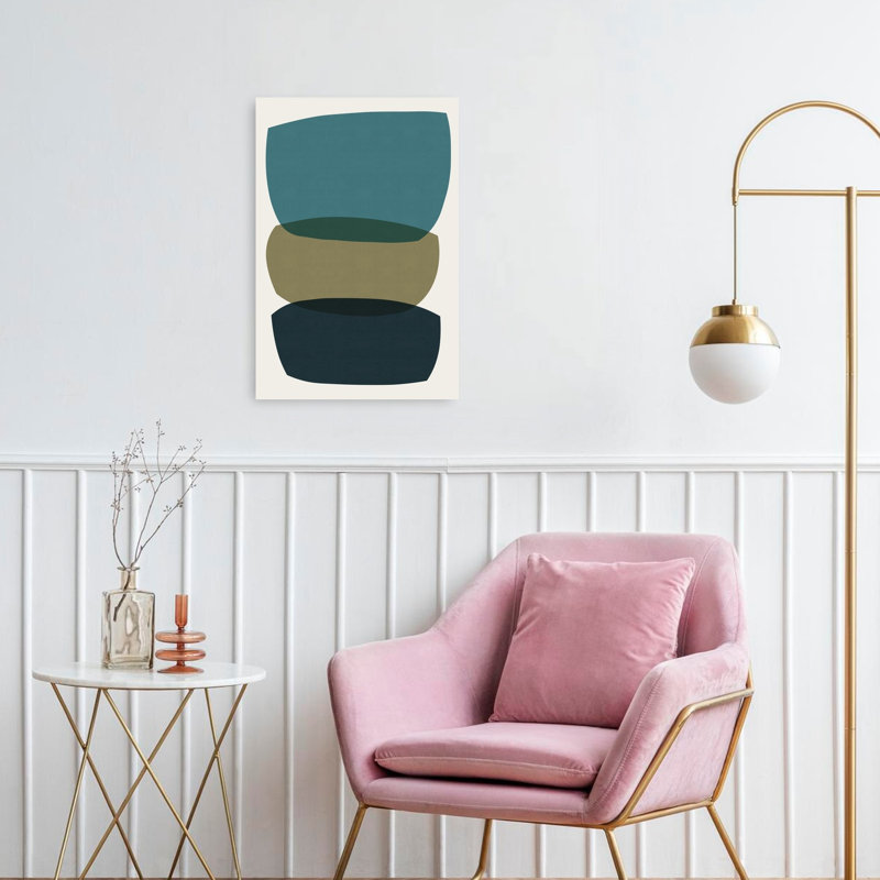 «Stacked Organic Shapes Abstract», reproduction d'art mural contemporain, H 24 po x l 16 po