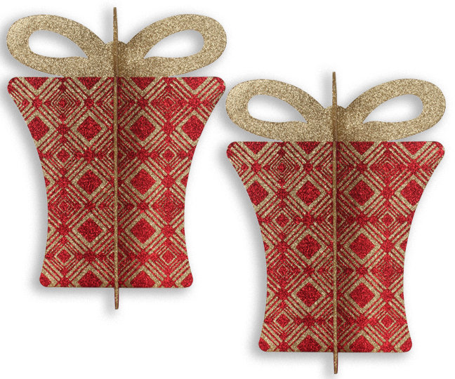 3D Gift Box Set, Rouge / doré