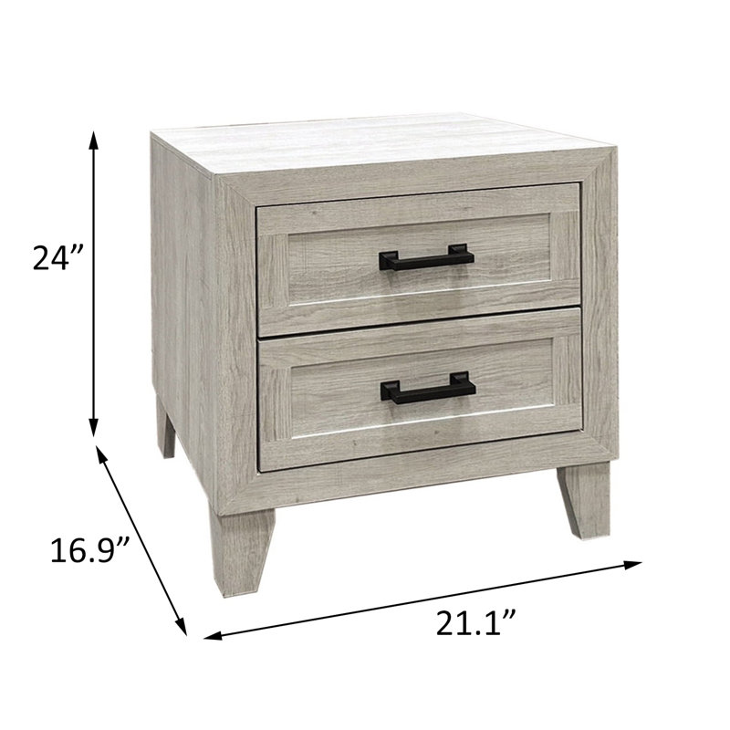 Table de chevet, blanc délavé