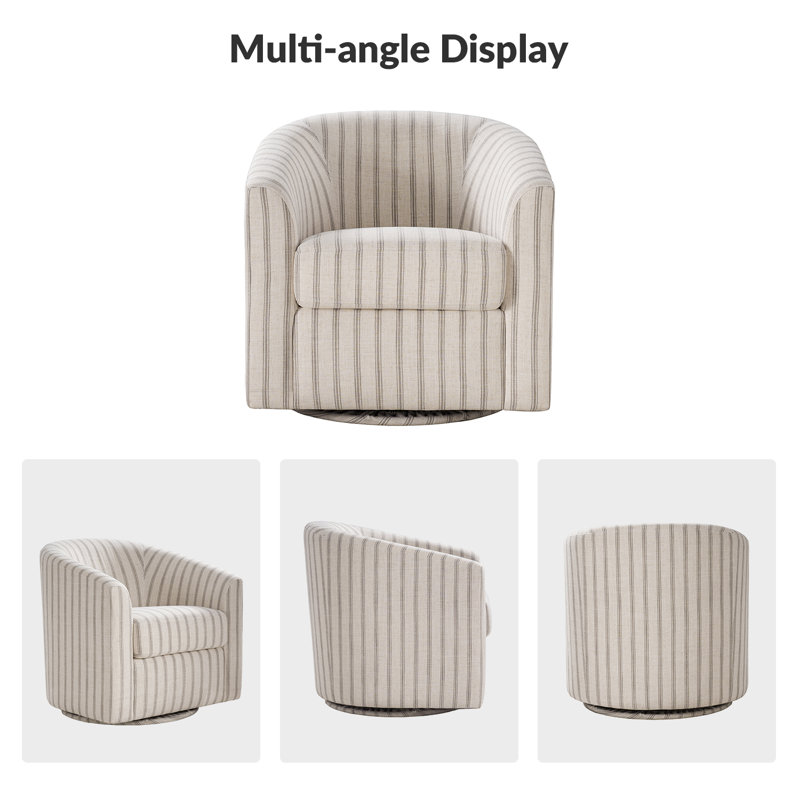 Amiir Upholstered Swivel Accent Chair, Stripe