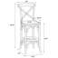 Tabouret en bois d'orme massif avec siège en rotin Kelseyville-1255845246-1247785822