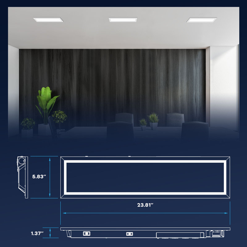 Panneau encastré rétroéclairé DEL 6 x 2 pi 4CCT 3000K-5000K 13W / 16W / 20W sélectionnable, jusqu'à 2200LM, plafonniers suspendus, lot de 12 à intensité variable homologuée UL 0-10V