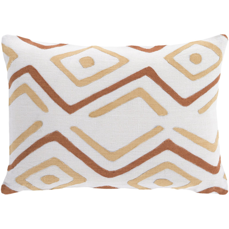 Coussin lombaire en lin Alona, Gris / noir, Housse de coussin seulement - sans insert