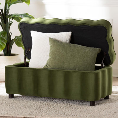 Banc de rangement en velours Baxton Studio Paulina