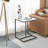 Marble Top Side Table C-shaped Sofa End Tables Black Frame Couch Laptop Desk Bedside Tables For Living Room