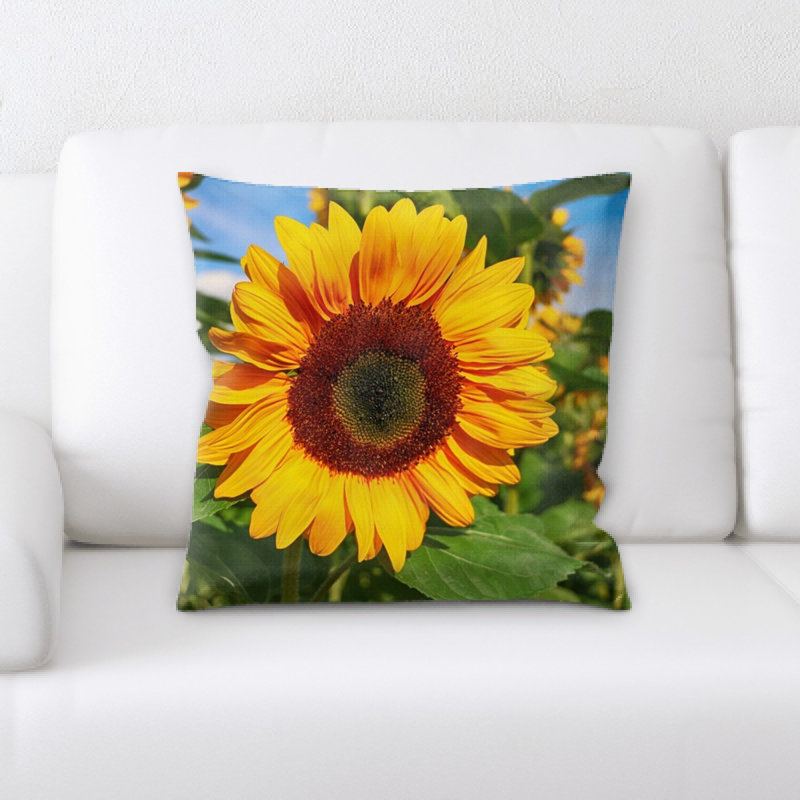 Coussin décoratif fleur soleil