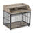 Versatile Heavy Duty Dog Crate with Lockable Wheels and Double Layer Storage