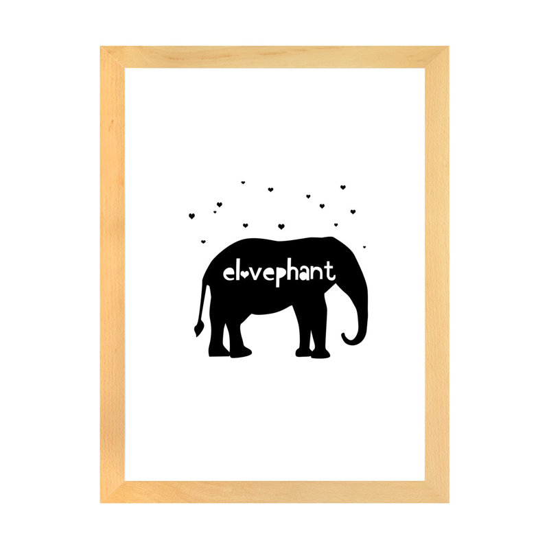Éléphant, art sur toile, H 24 po x l 16 po x P 1 po, Papier encadré naturel