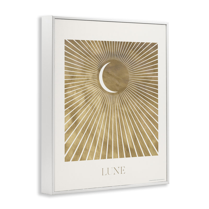Lune Boho Moon, estampe numérique encadrée par Reinders, Giclée encadrée blanc bord de mer, H 30 po x l 24 po
