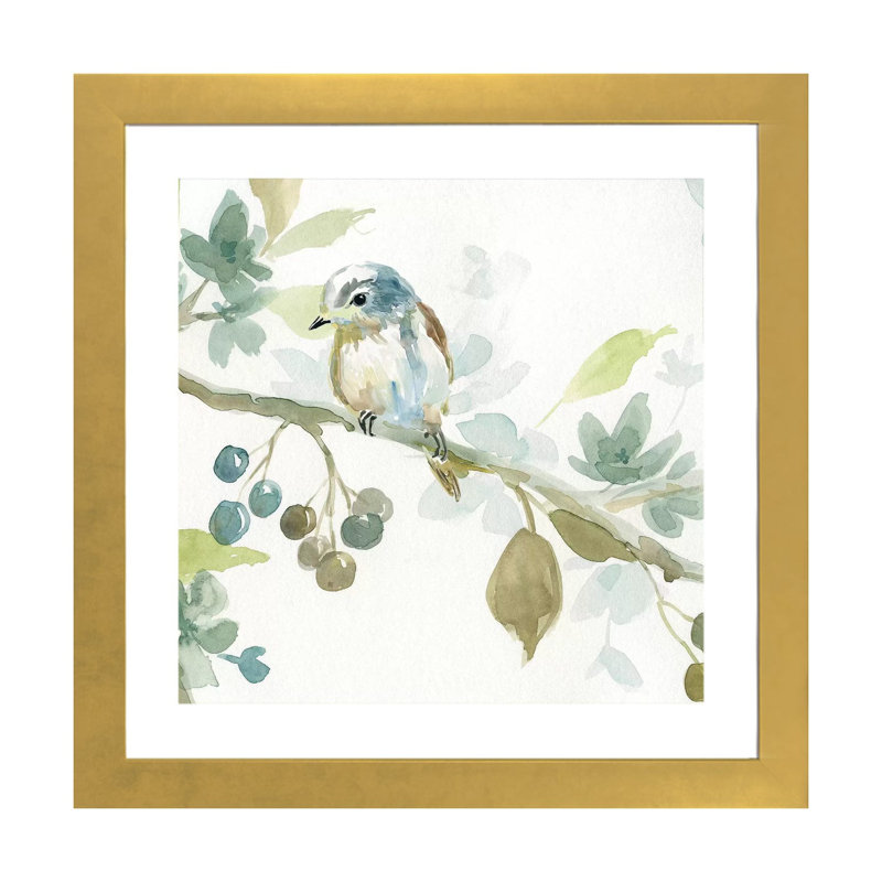 «Spring Melody II» par Carol Robinson, reproduction d'art, H 16 po x l 16 po x P 1 po, Papier encadré doré
