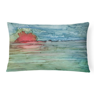  Abstract Sunset on the Water Fabric Indoor/Outdoor Throw Pillow