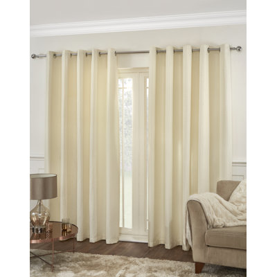 Naisa 100% Polyester Room Darkening Eyelet Curtain Pair